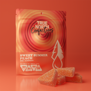 True north - SWEET SUMMER PEACH 4X50MG(200MG) THC VEGAN GUMMIES
