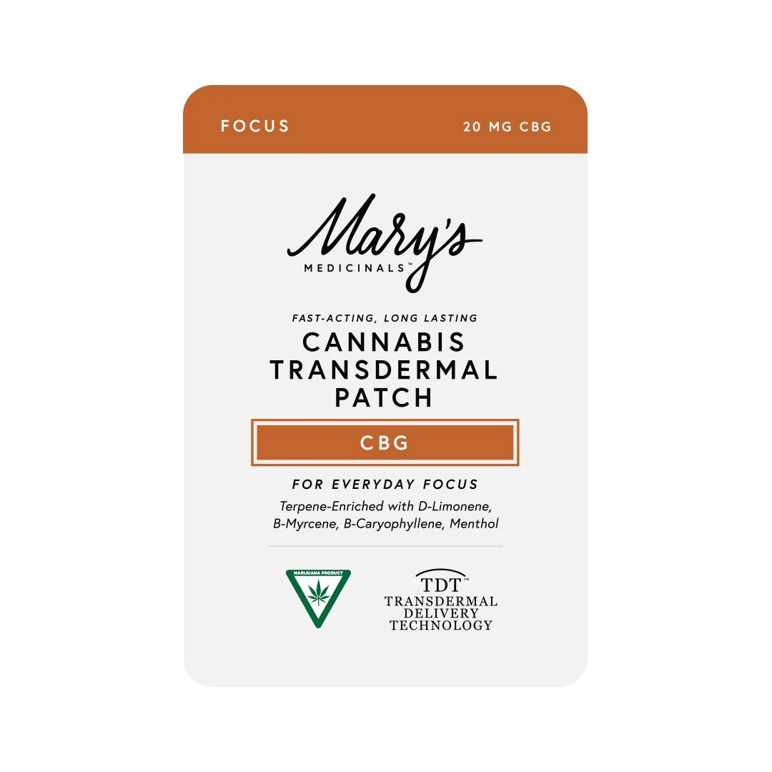 Mary's medicinals - FOCUS TRANSDERMAL PATCH (20MG CBG) Main Image